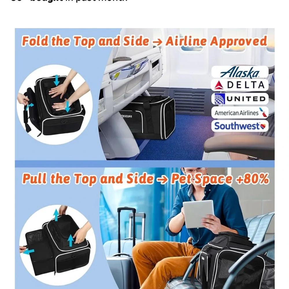 Black Pet Carrier for Dogs